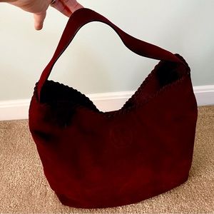 💯Authentic Tory Burch NWOT Marion Suede Hobo Handbag with Dust bag